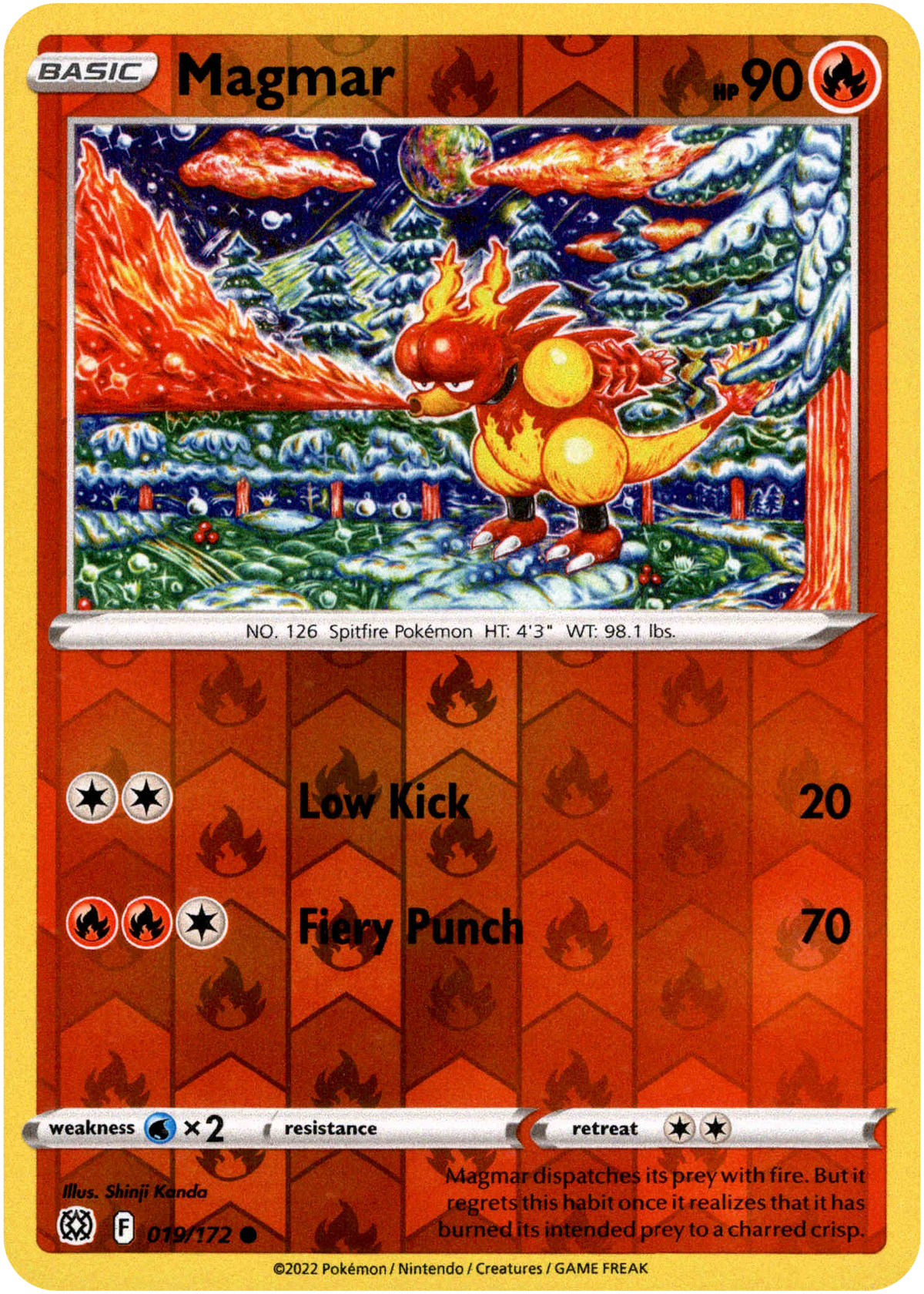 Magmar - 019/172 - Brilliant Stars - Reverse Holo - Card Cavern