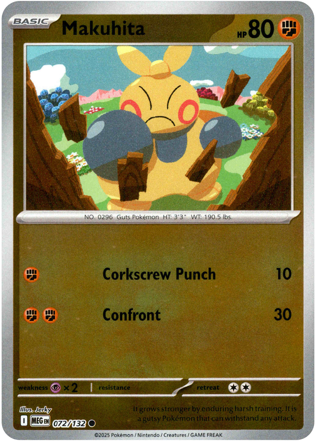 Makuhita - 072/132 - Mega Evolution - Reverse Holo Card Cavern Trading Cards, LLC Makuhita - 072/132 - Mega Evolution - Reverse Holo Card Cavern Trading Cards, LLC