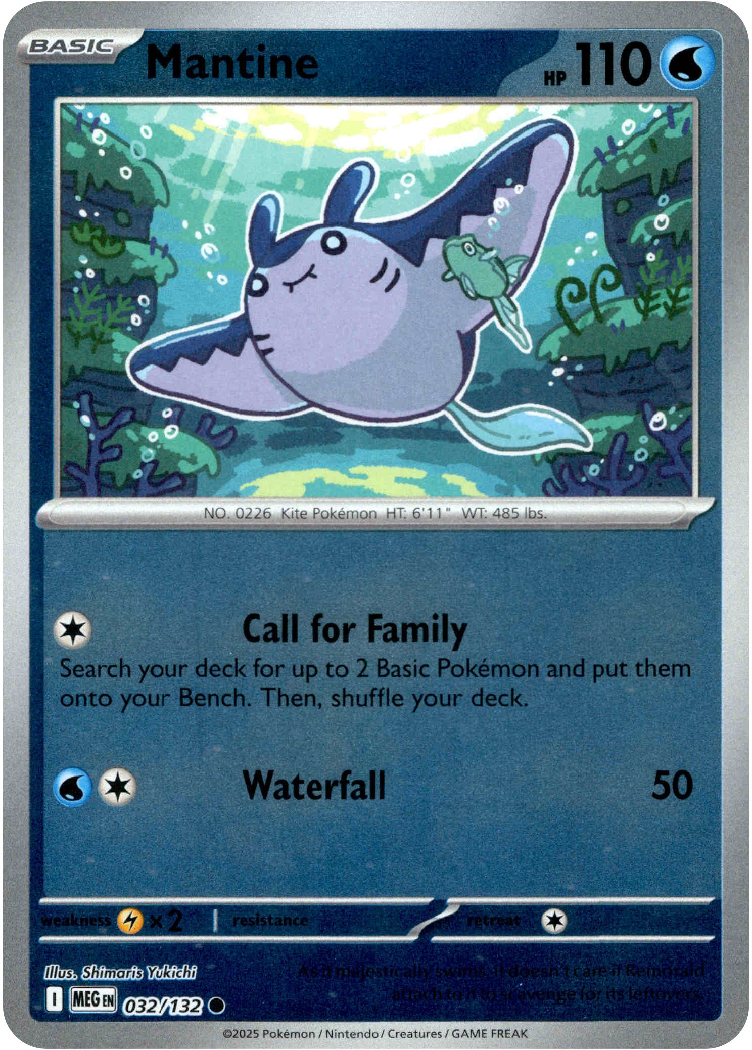 Mantine - 032/132 - Mega Evolution - Reverse Holo - Card Cavern