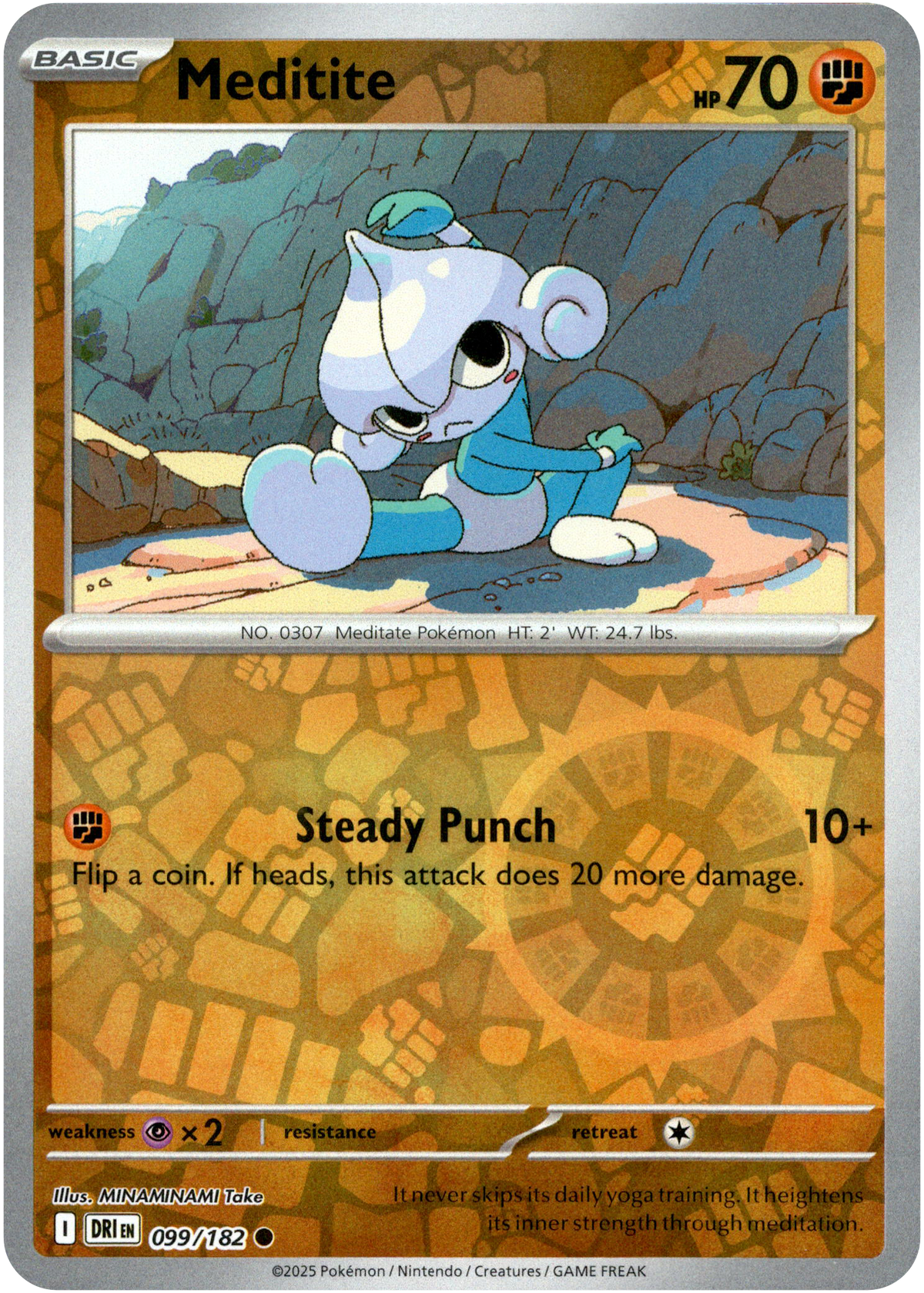 Meditite - 099/182 - Destined Rivals - Reverse Holo - Card Cavern