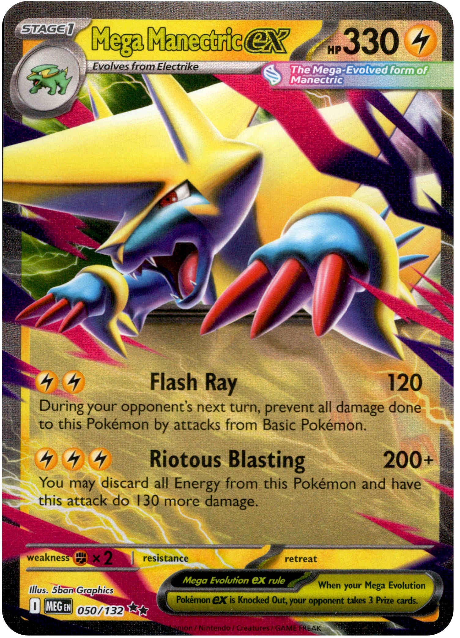 Mega Manectric ex - 050/132 - Mega Evolution - Holo - Card Cavern