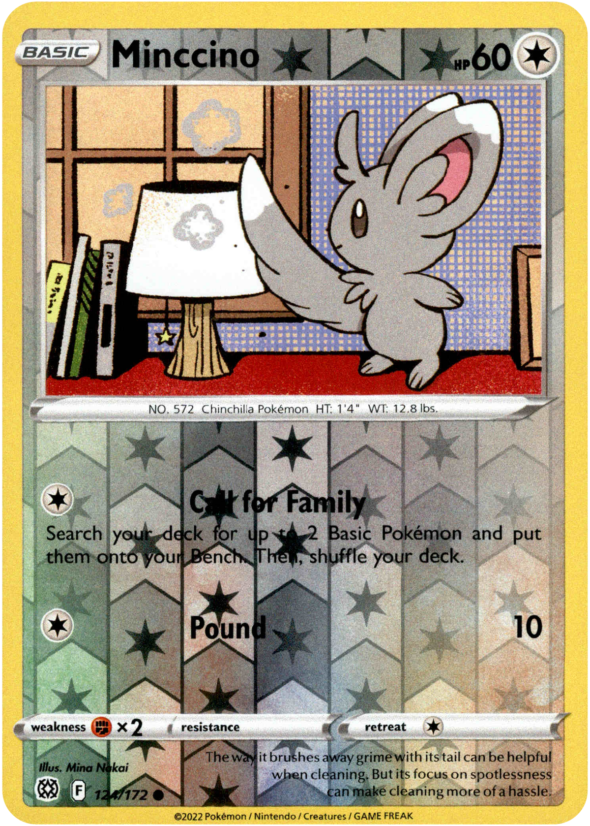Minccino - 124/172 - Brilliant Stars - Reverse Holo - Card Cavern