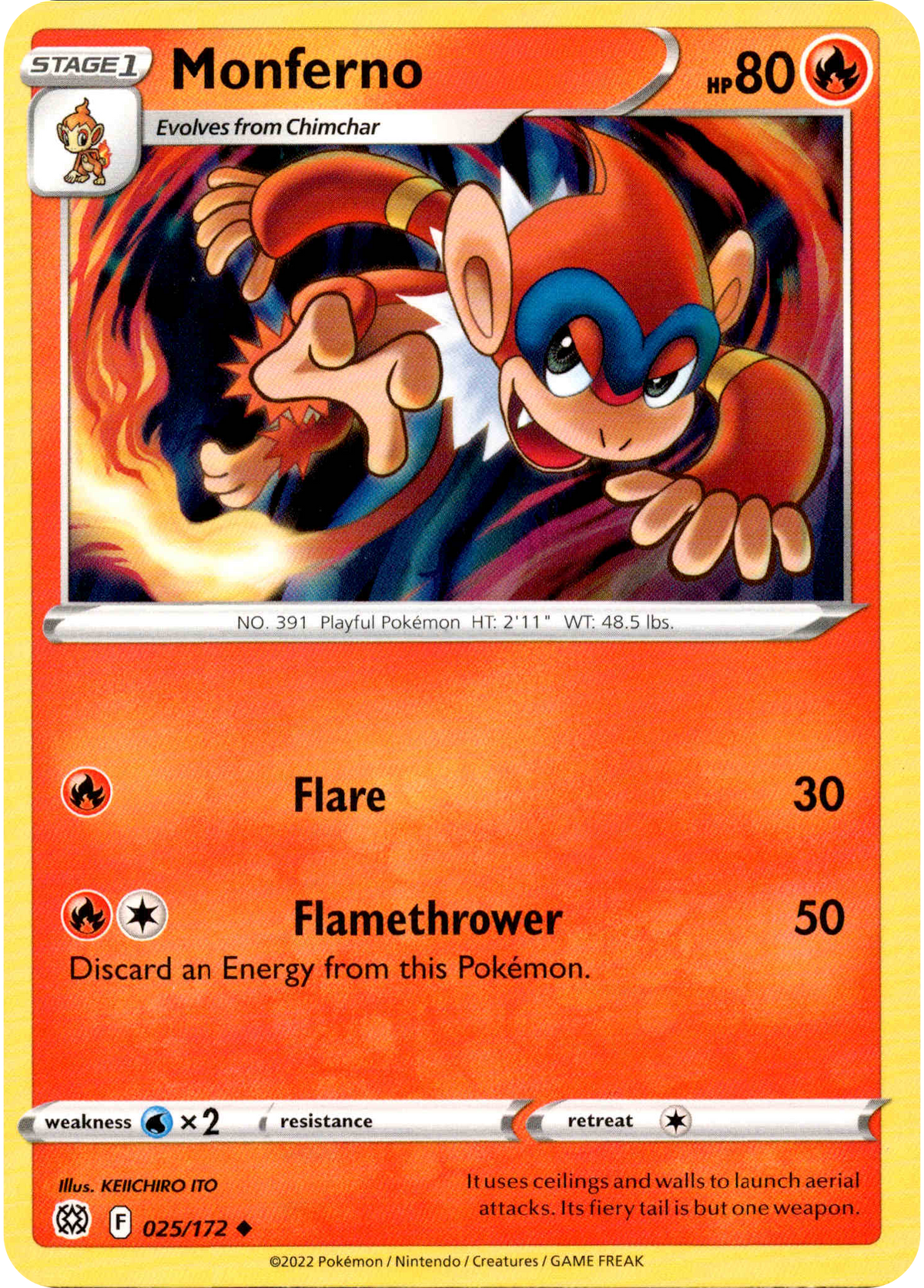 Monferno - 025/172 - Brilliant Stars - Card Cavern