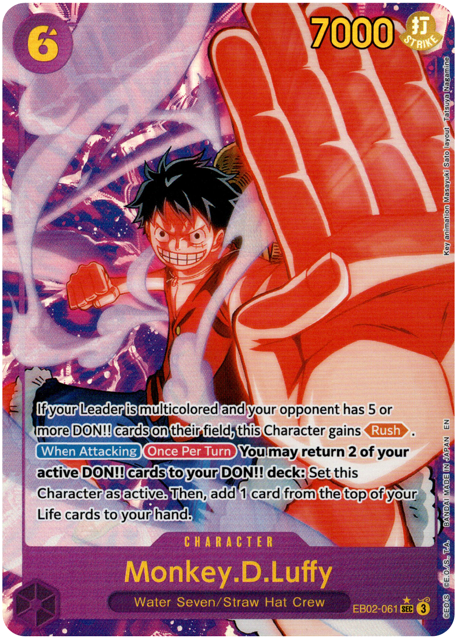 Monkey.D.Luffy Alternate Art - EB02-061 SEC - Anime 25th Collection - Foil - Card Cavern