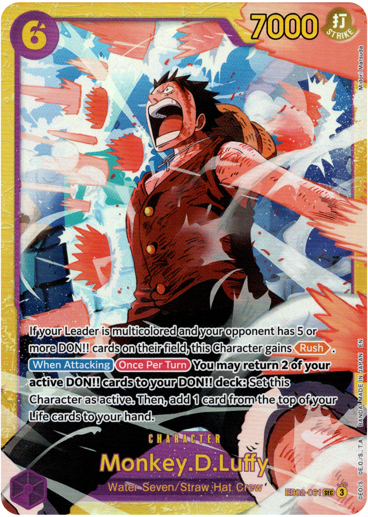 Monkey.D.Luffy - EB02-061 SEC - Anime 25th Collection - Foil - Card Cavern