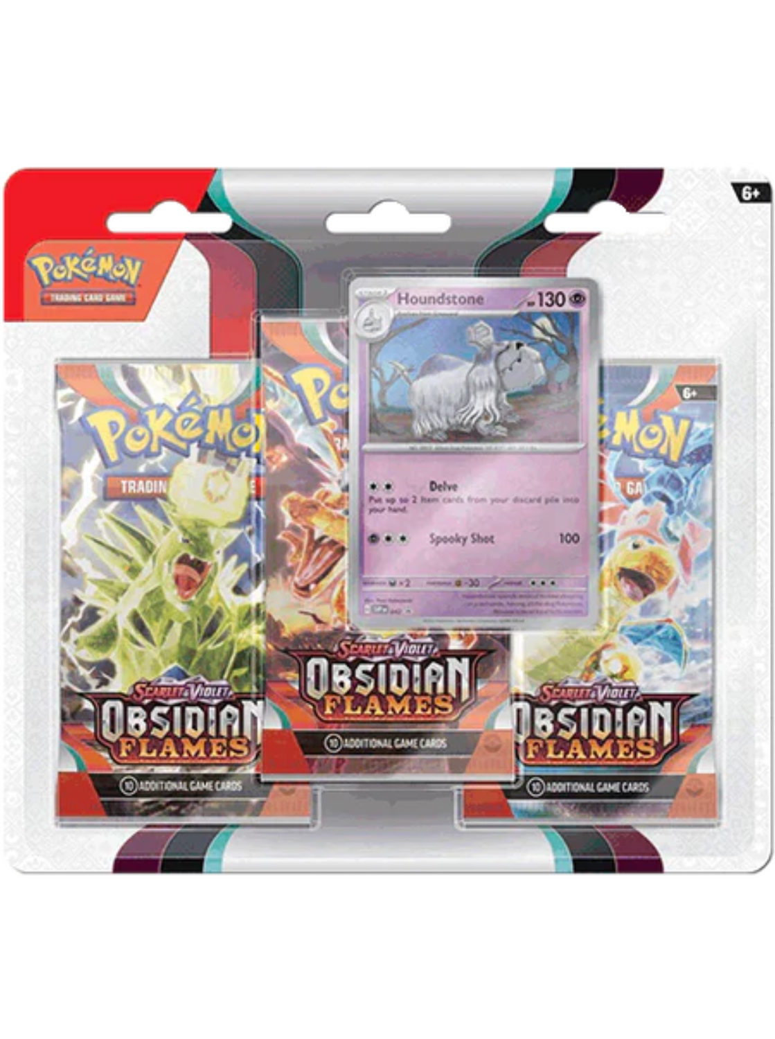 Obsidian Flames 3 Pack Blister with Houndstone SVP042 - Card Cavern