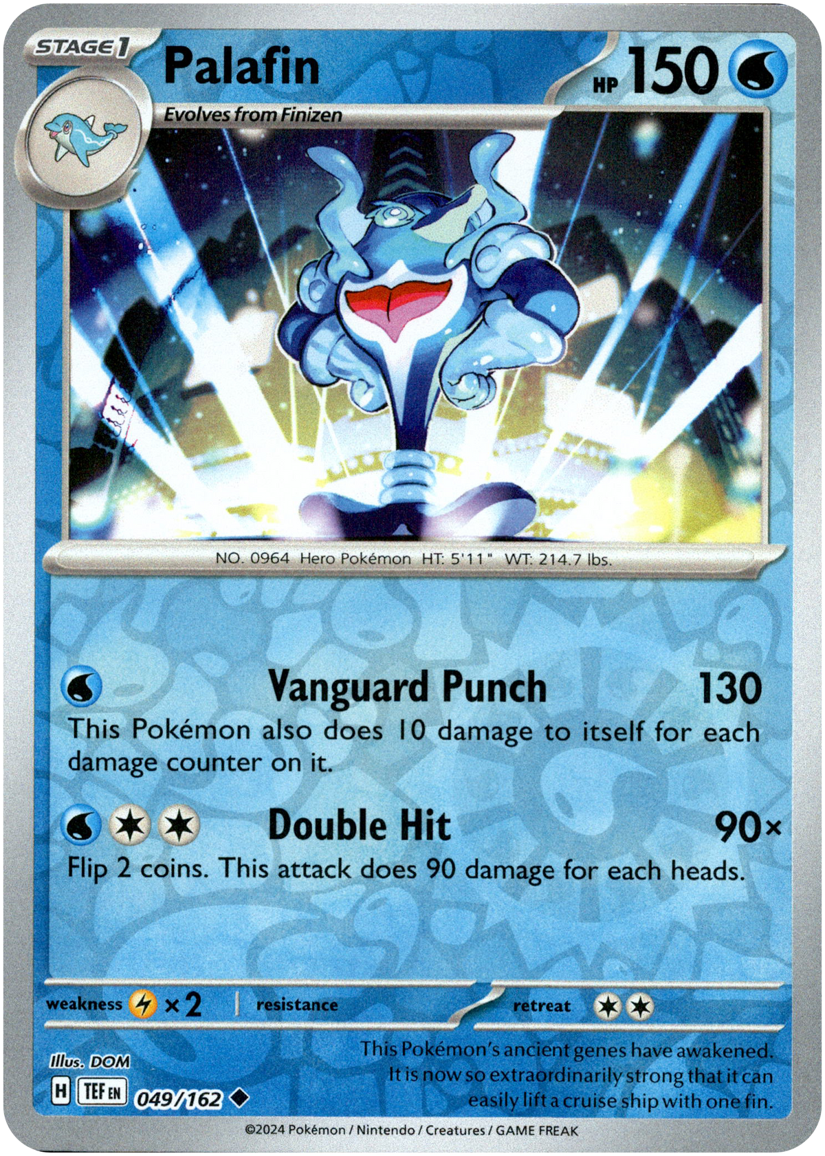 Palafin - 049/162 - Temporal Forces - Reverse Holo - Card Cavern