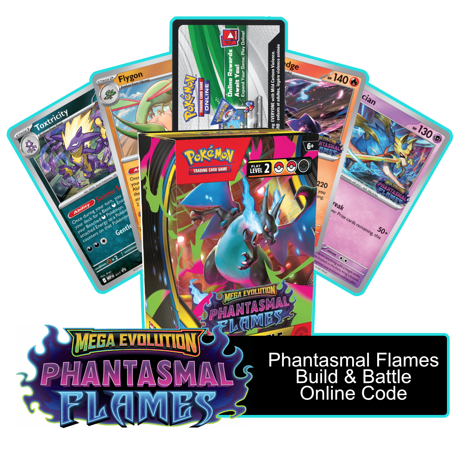 Phantasmal Flames Build & Battle Box - 1 of 4 Promos - PTCGL Code - Card Cavern