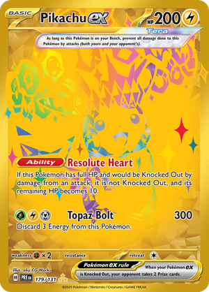 Pikachu ex - 179/131 - Prismatic Evolutions - Holo - Card Cavern