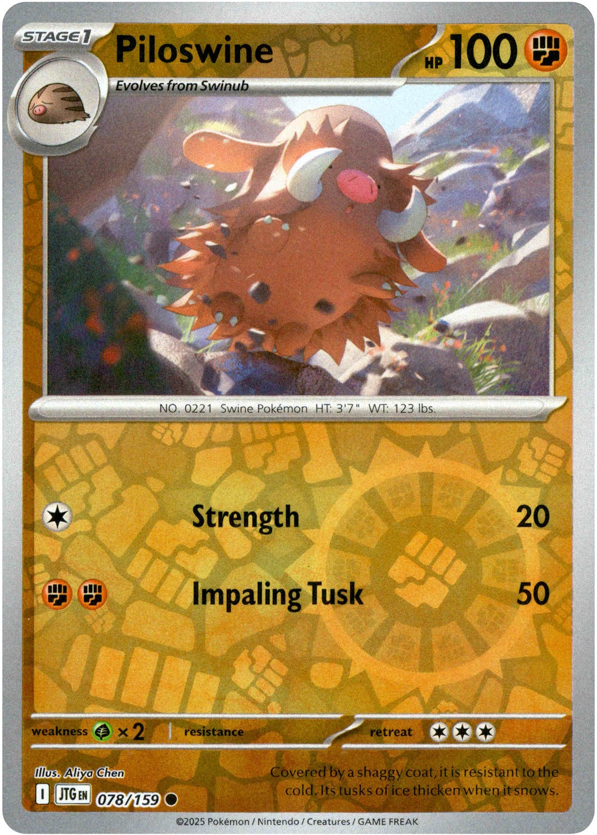 Piloswine - 078/159 - Journey Together - Reverse Holo - Card Cavern
