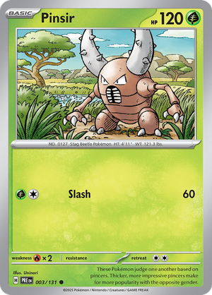 Pinsir - 003/131 - Prismatic Evolutions - Card Cavern