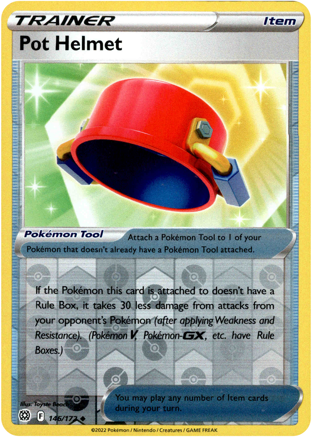 Pot Helmet - 146/172 - Brilliant Stars - Reverse Holo - Card Cavern