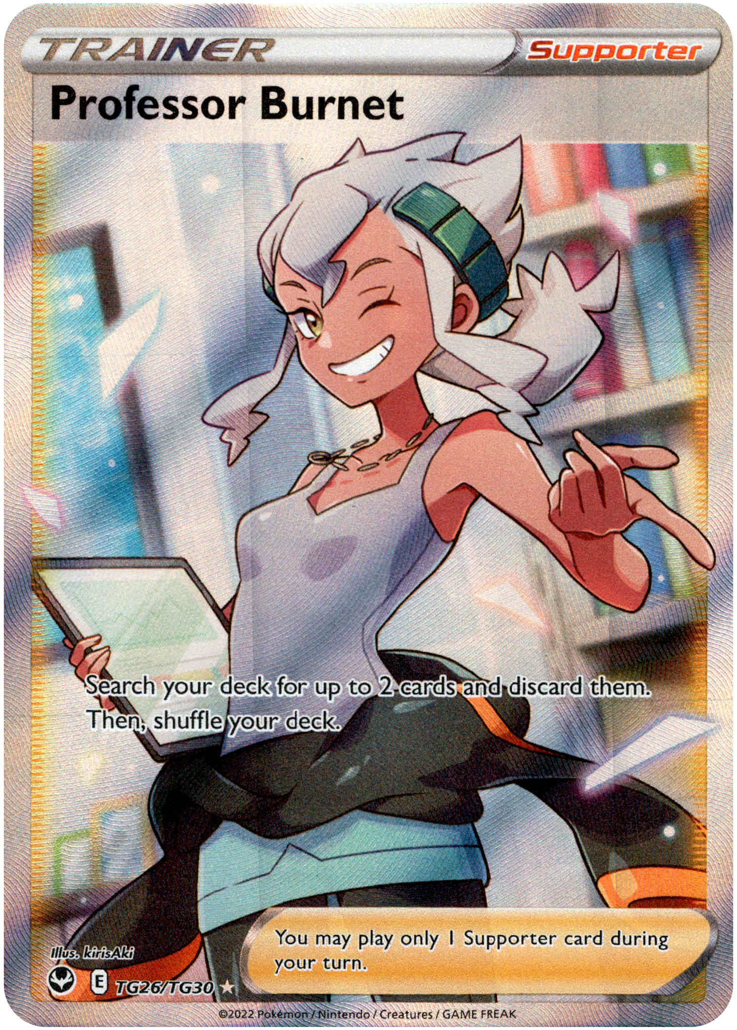 Professor Burnet Full Art - TG26/TG30 - Silver Tempest - Holo - Card Cavern