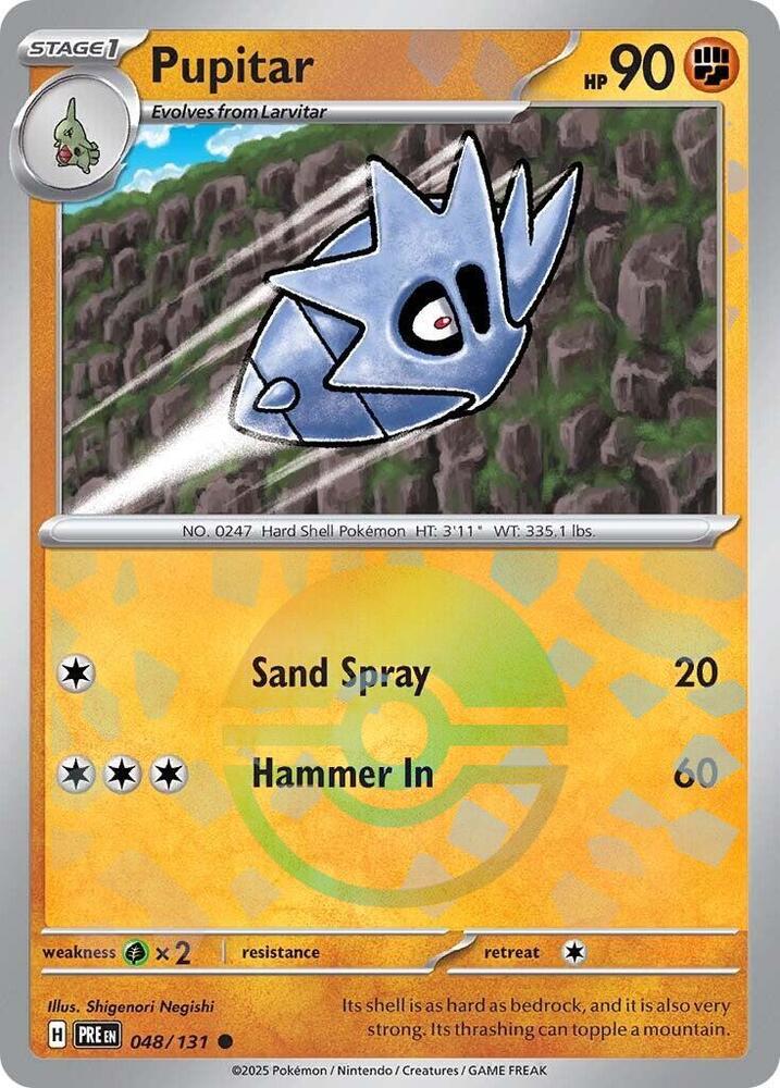 Pupitar (Poke Ball Pattern) - 048/131 - Prismatic Evolutions - Holo - Card Cavern