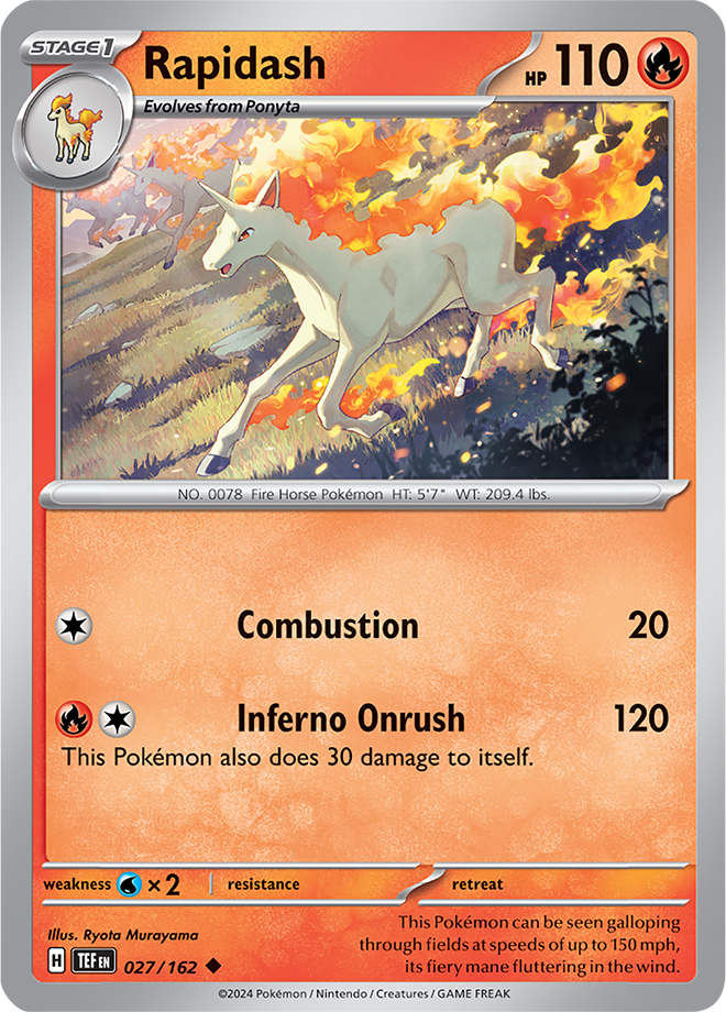 Rapidash - 027/162 - Temporal Forces - Card Cavern