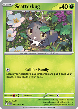 pokemon surging sparks card list price Scatterbug - 005/191