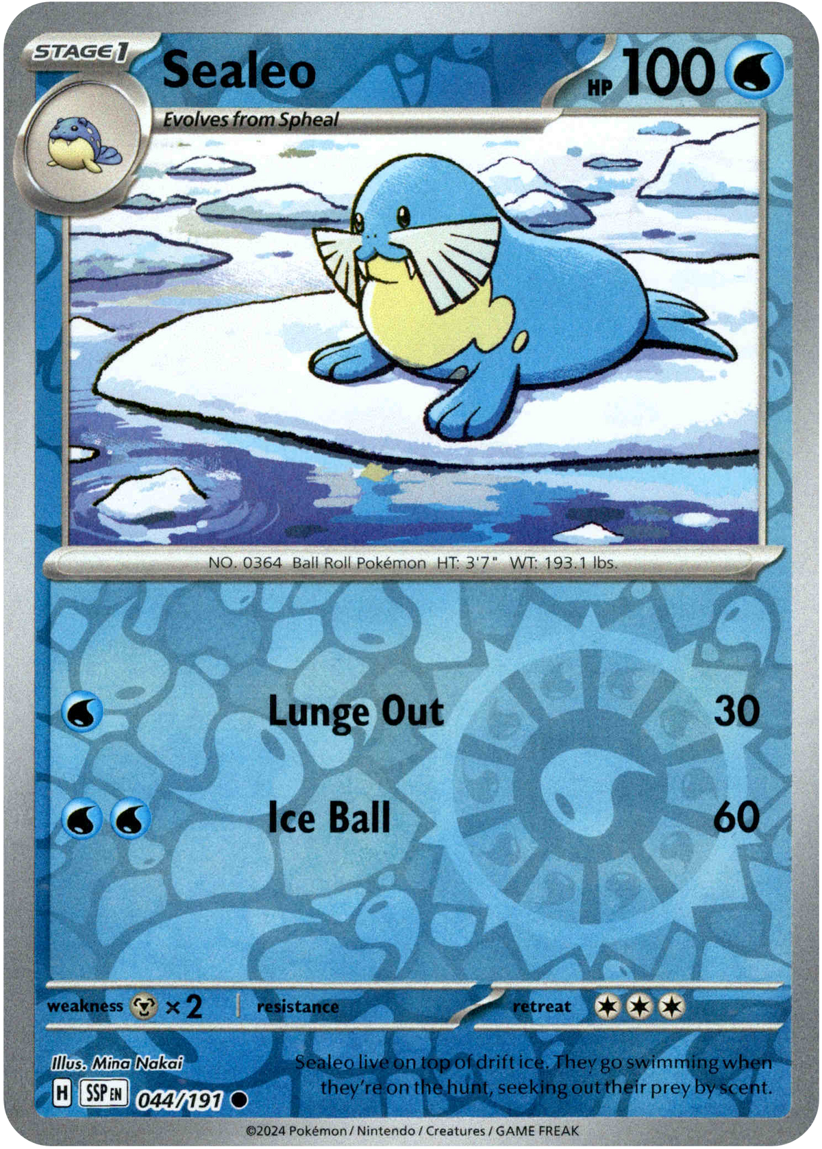 Sealeo - 044/191 - Surging Sparks - Reverse Holo - Card Cavern