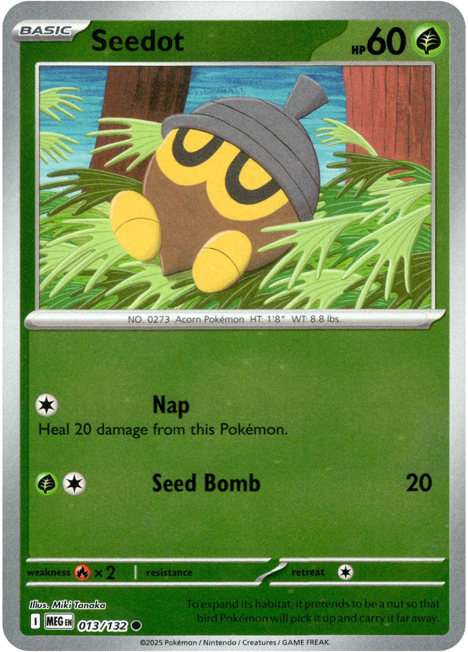 Seedot - 013/132 - Mega Evolution - Reverse Holo - Card Cavern