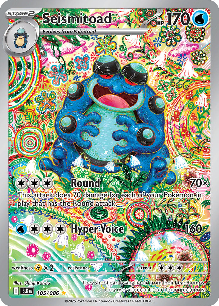 Seismitoad - 105/086 - Black Bolt - Holo - Card Cavern