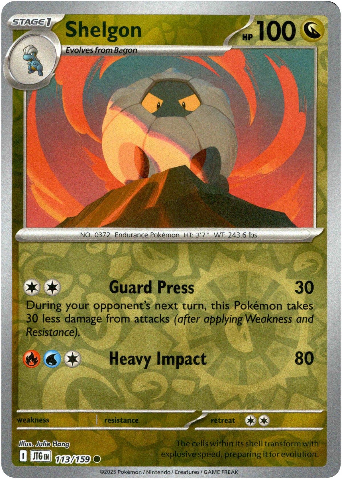 Shelgon - 113/159 - Journey Together - Reverse Holo - Card Cavern