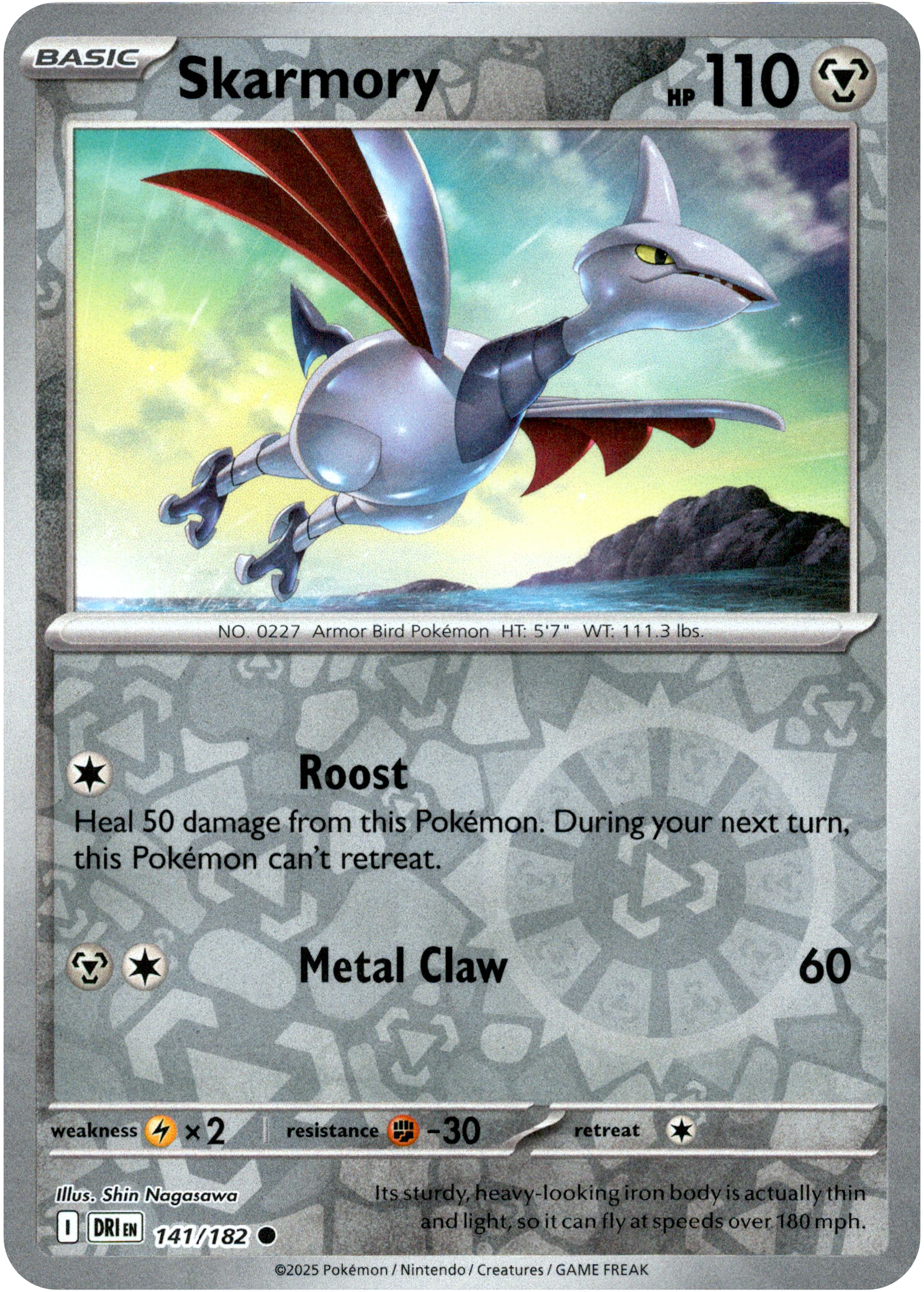 Skarmory - 141/182 - Destined Rivals - Reverse Holo - Card Cavern