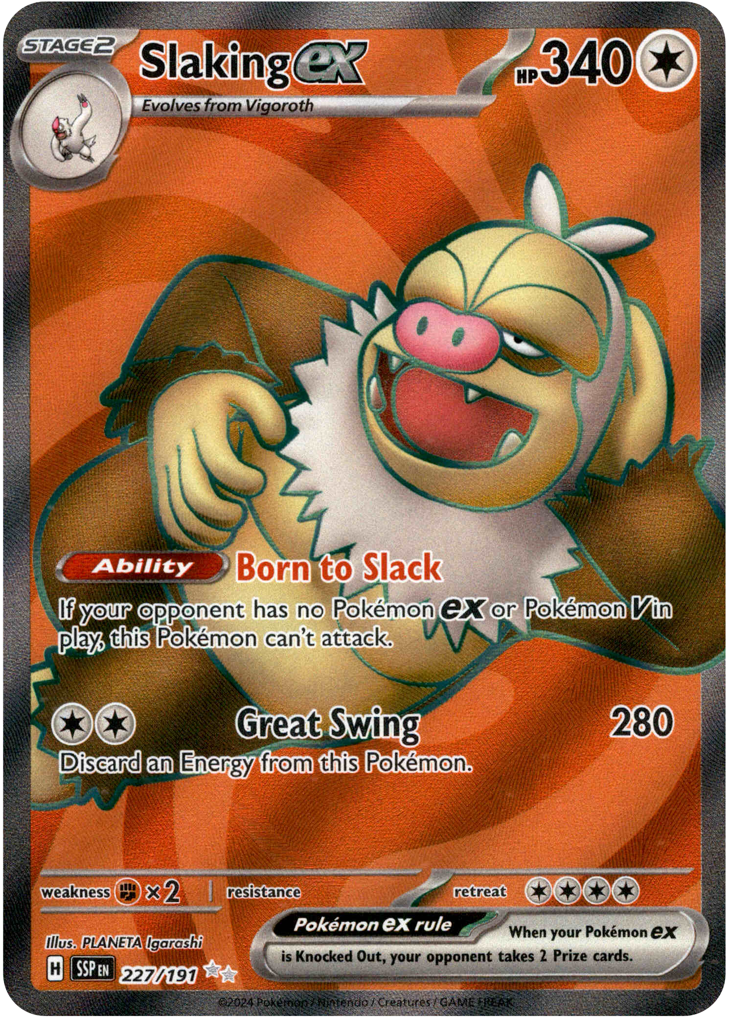 Slaking ex - 227/191 - Surging Sparks - Holo - Card Cavern