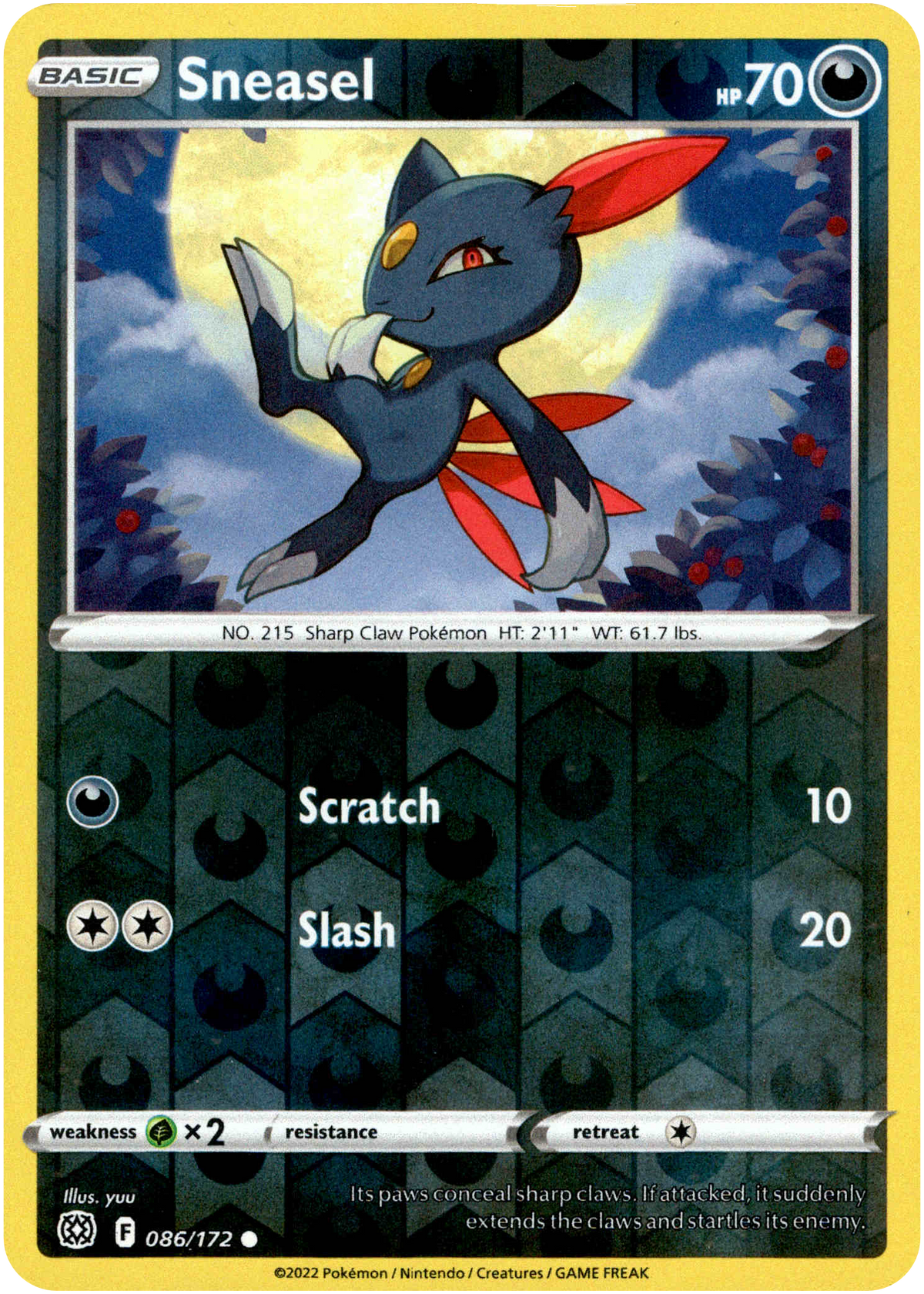 Sneasel - 086/172 - Brilliant Stars - Reverse Holo - Card Cavern