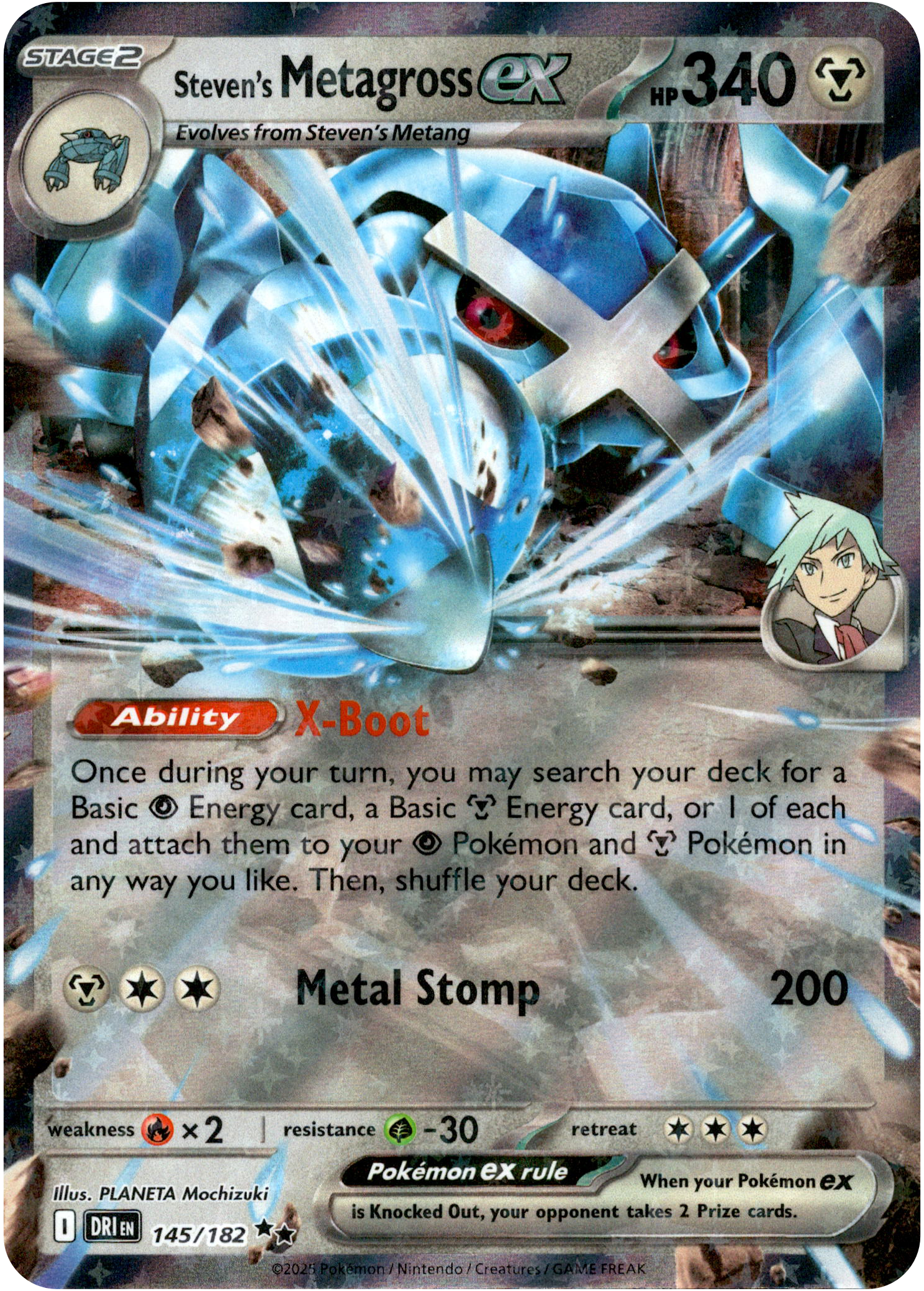 Steven's Metagross ex - 145/182 - Destined Rivals - Holo - Card Cavern