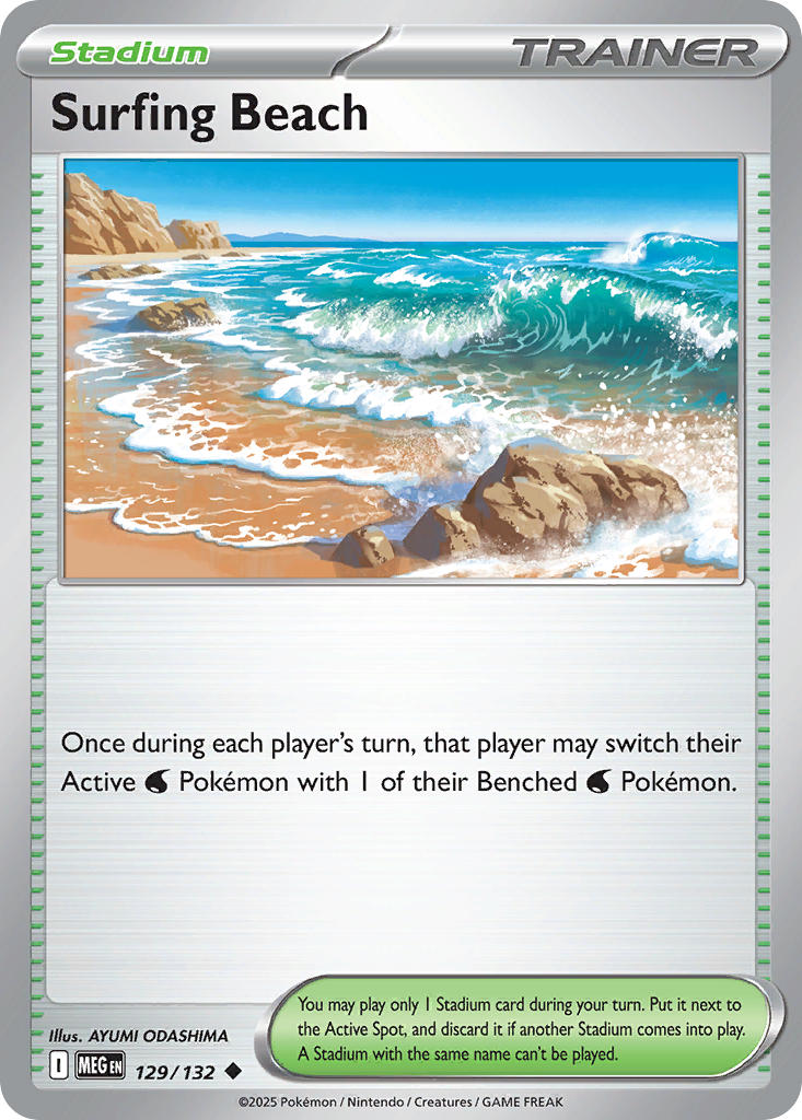 Surfing Beach - 129/132 - Mega Evolution - Card Cavern