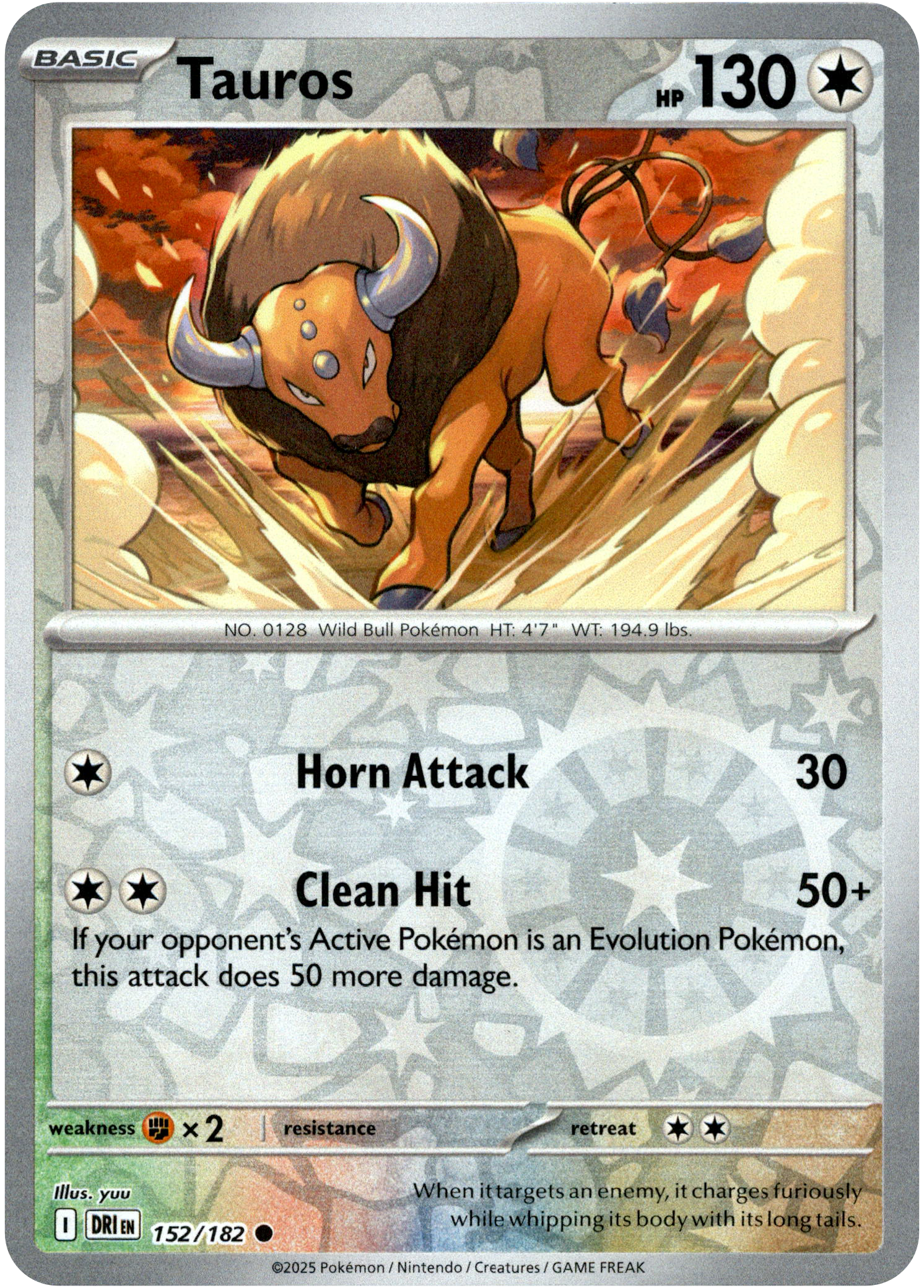 Tauros - 152/182 - Destined Rivals - Reverse Holo - Card Cavern