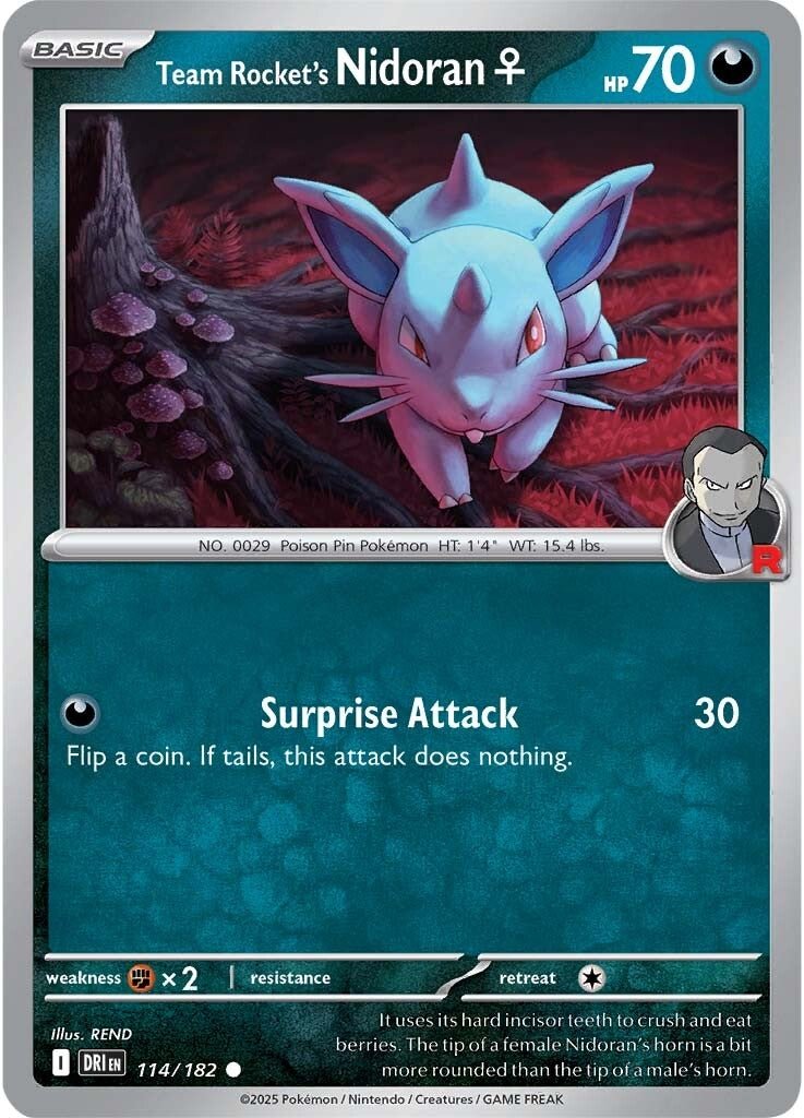 pokemon nidoran card Team Rocket's Nidoran - 114/182