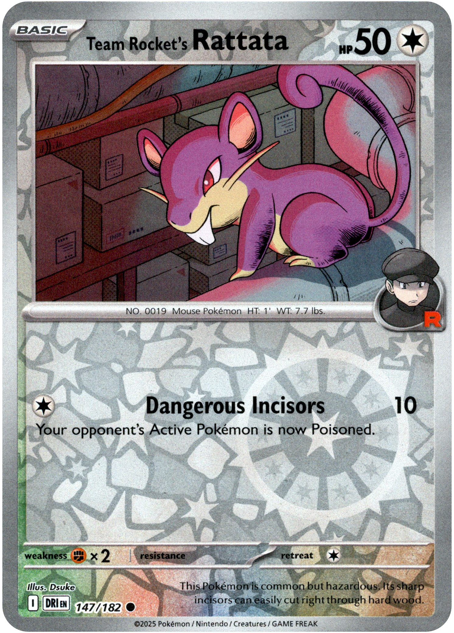 Team Rocket's Rattata - 147/182 - Destined Rivals - Reverse Holo - Card Cavern