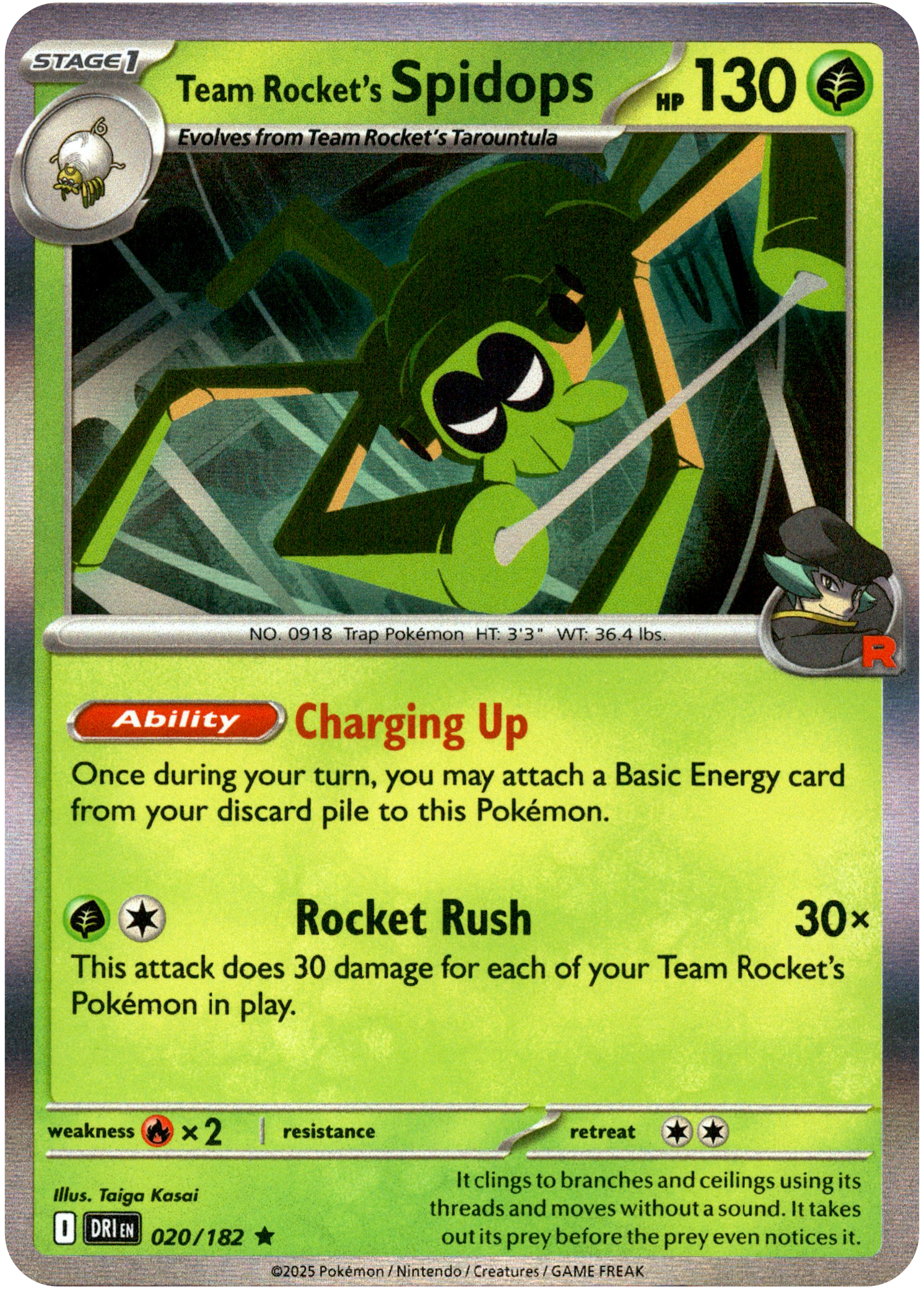 Team Rocket's Spidops - 020/182 - Destined Rivals - Holo - Card Cavern