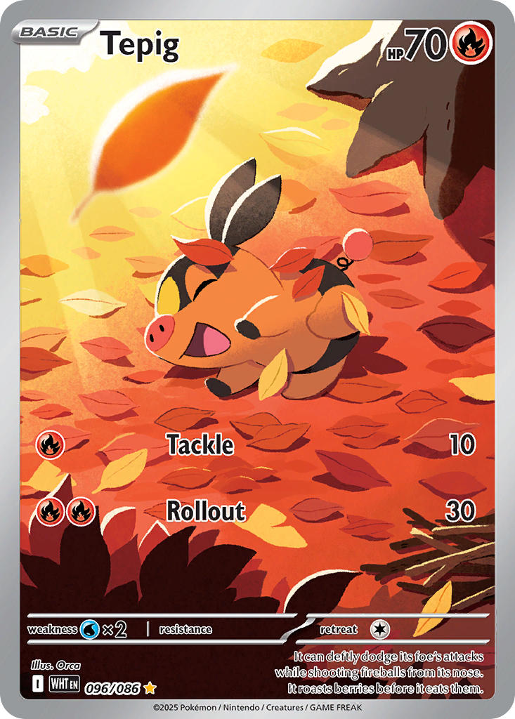 Tepig - 096/086 - White Flare - Holo - Card Cavern