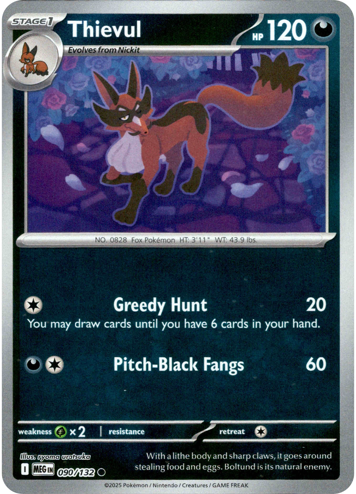 Thievul - 090/132 - Mega Evolution - Reverse Holo - Card Cavern