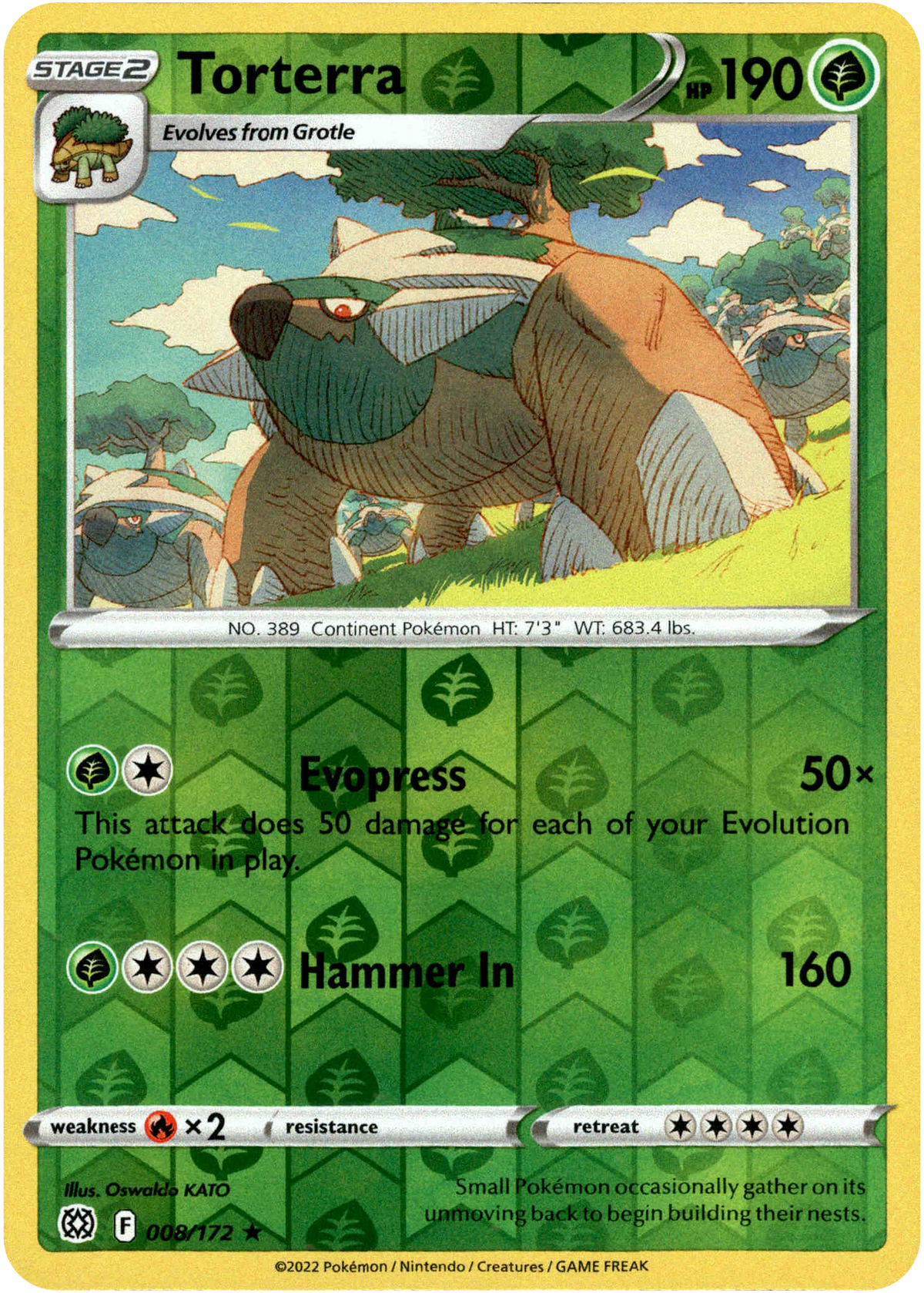 Torterra - 008/172 - Brilliant Stars - Reverse Holo - Card Cavern