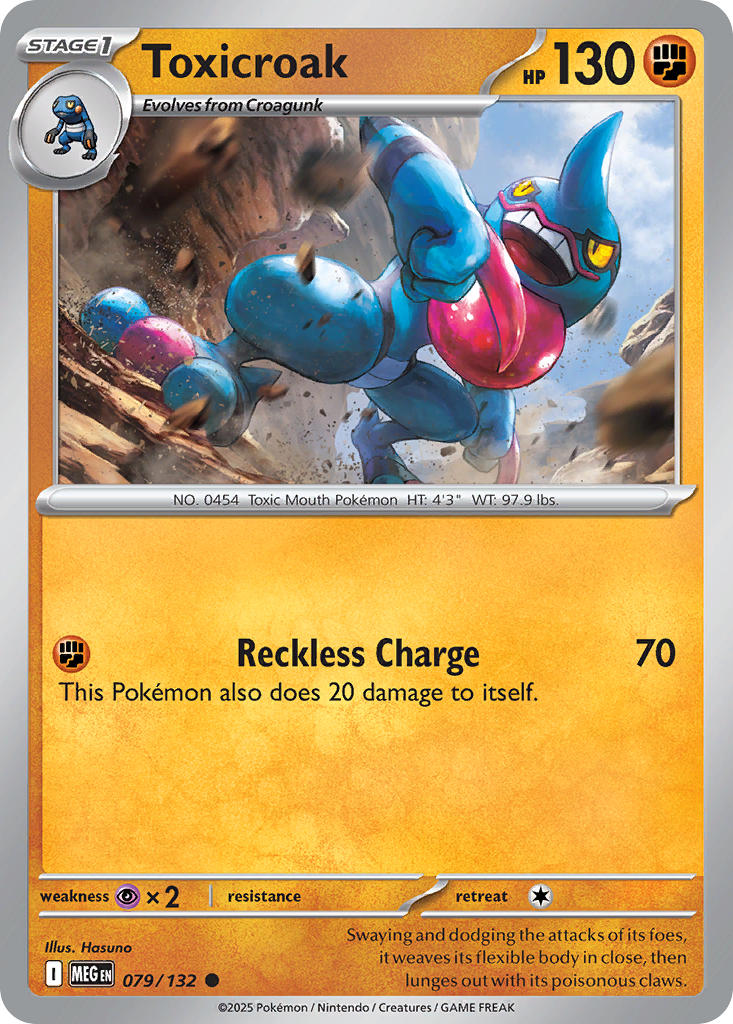 Toxicroak - 079/132 - Mega Evolution - Card Cavern