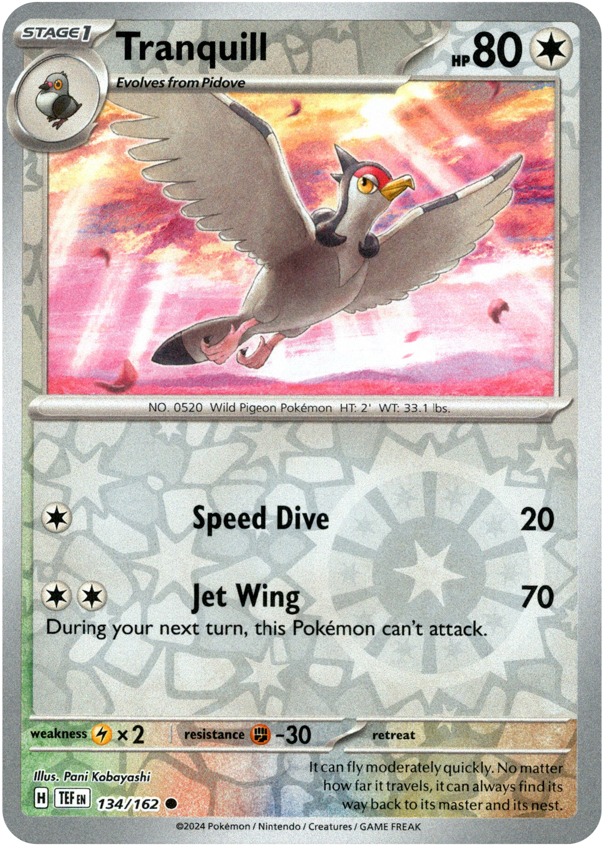 Tranquill - 134/162 - Temporal Forces - Reverse Holo - Card Cavern