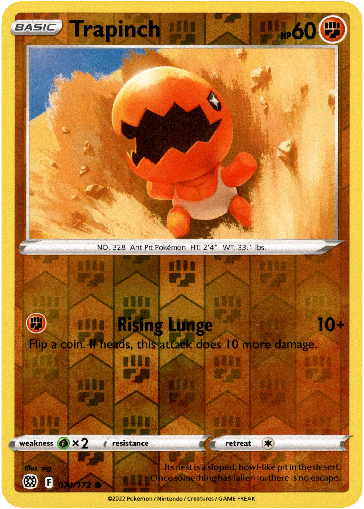 Trapinch - 074/172 - Brilliant Stars - Reverse Holo - Card Cavern