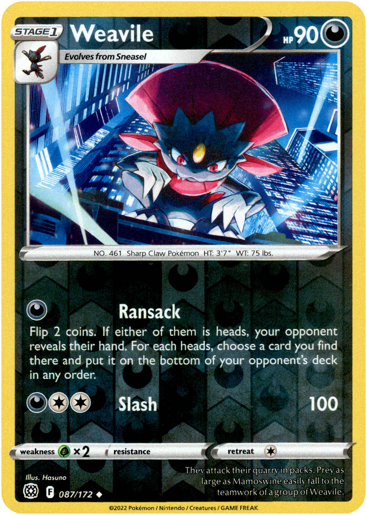 Weavile - 087/172 - Brilliant Stars - Reverse Holo - Card Cavern