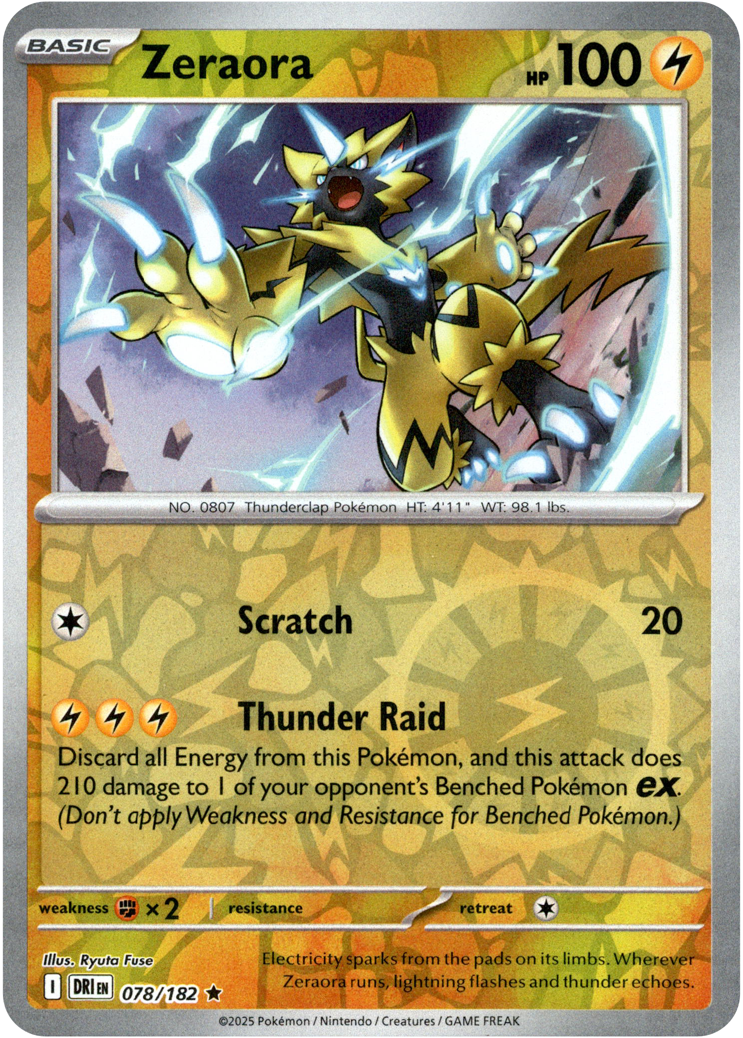 Zeraora - 078/182 - Destined Rivals - Reverse Holo - Card Cavern