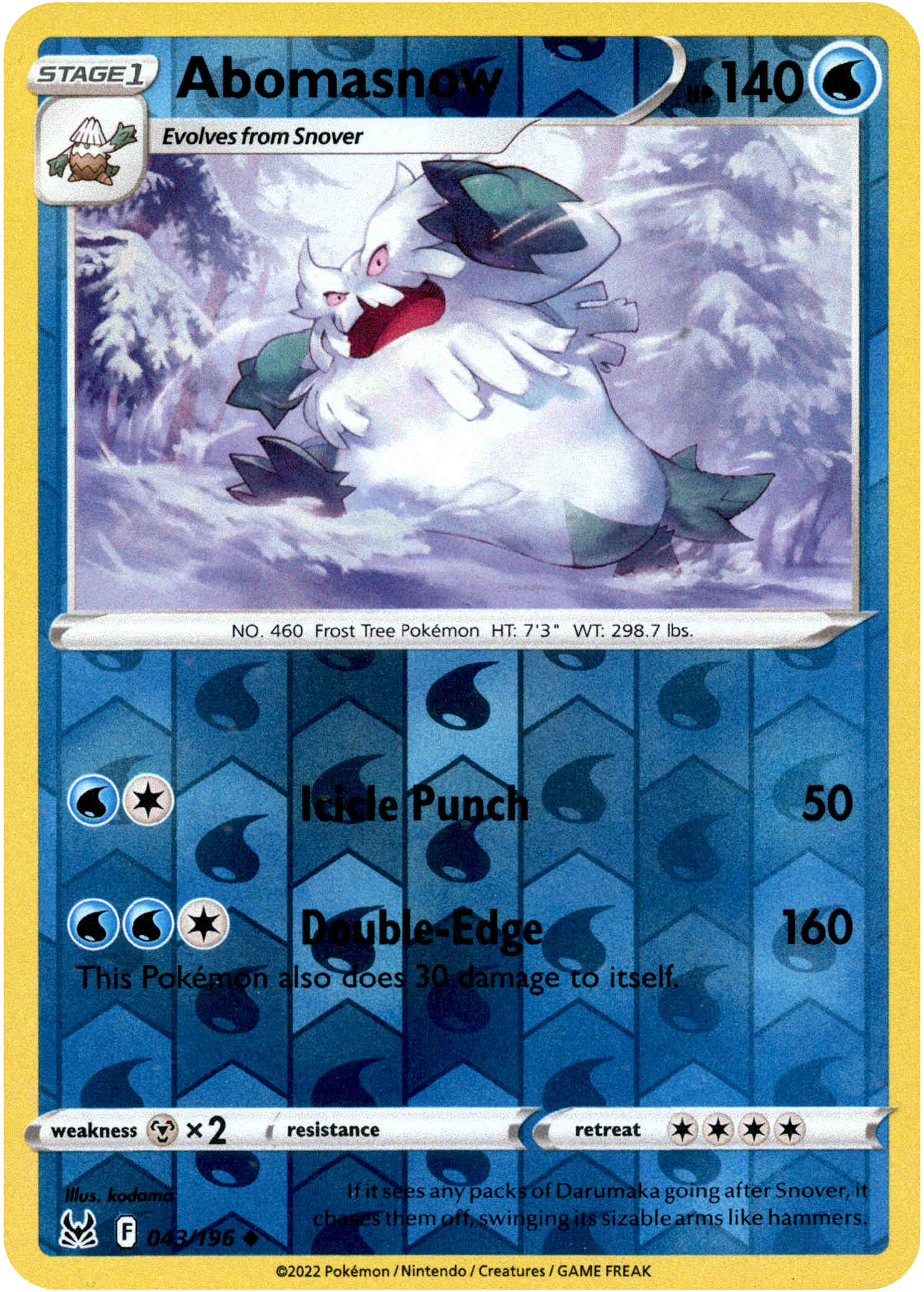Abomasnow - 043/196 - Lost Origin - Reverse Holo - Card Cavern