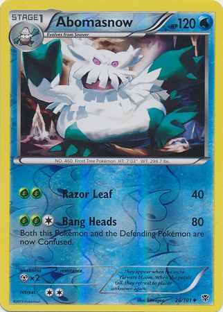 Abomasnow - 26/101 - Plasma Blast - Reverse Holo - Card Cavern