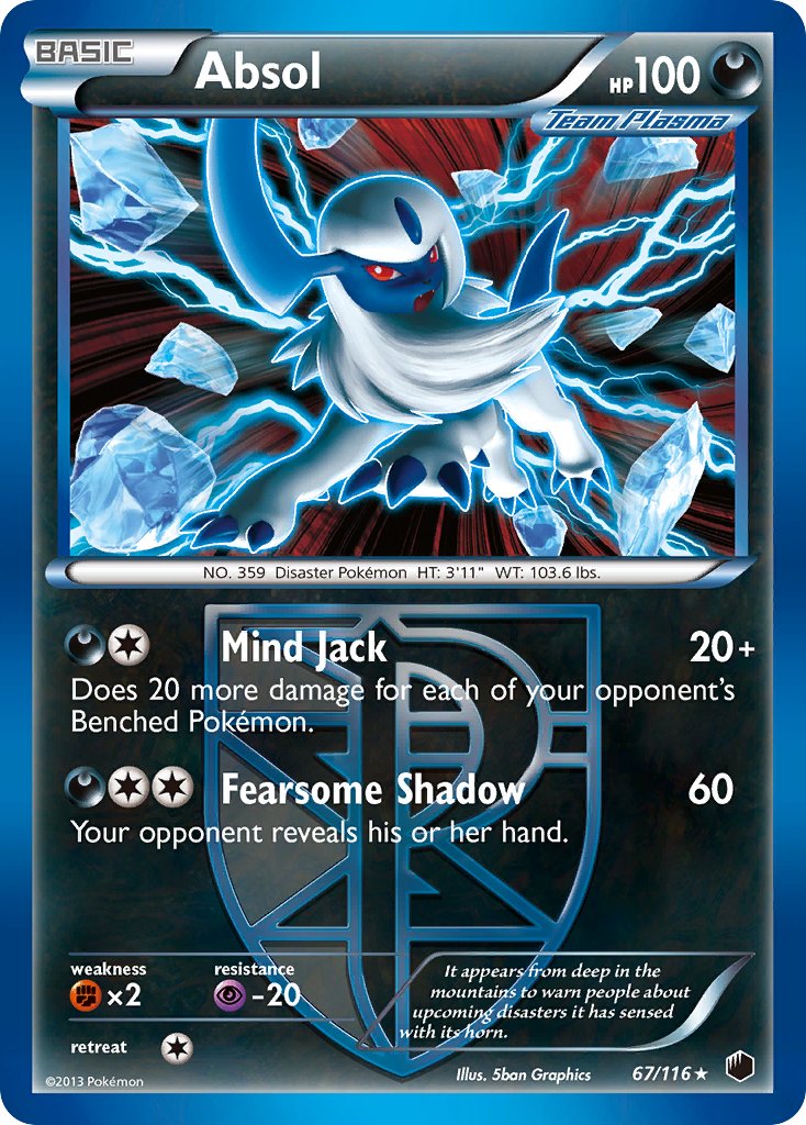Absol - 67/116 - Plasma Freeze - Holo - Card Cavern