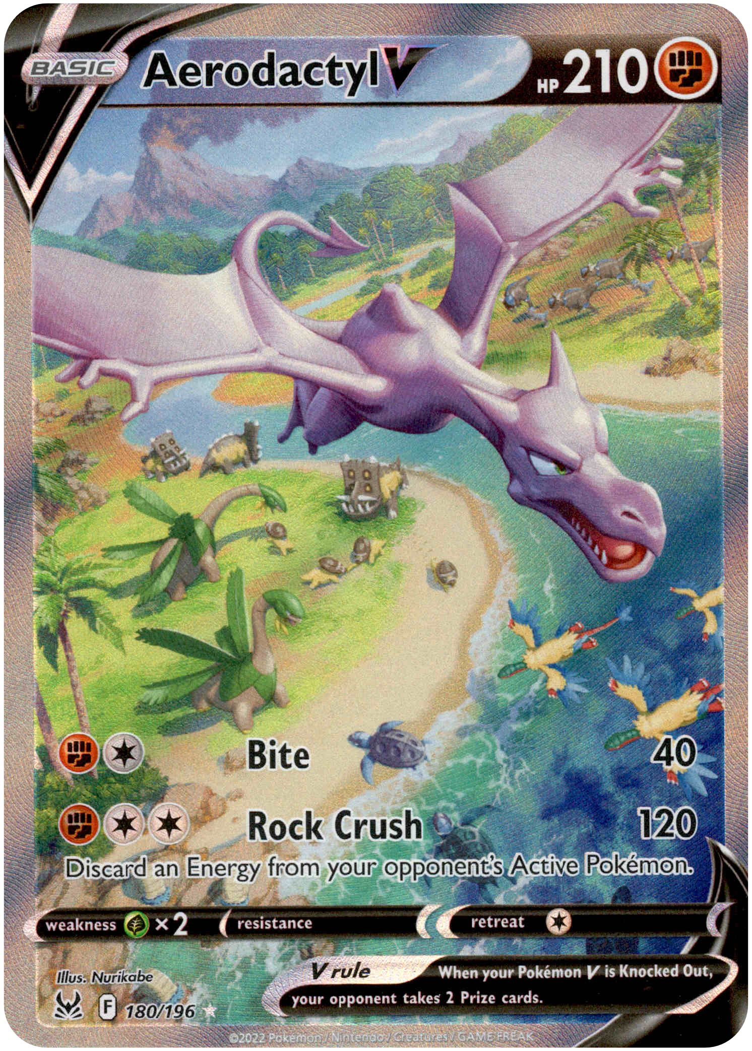 Aerodactyl V Alternate Art - 180/196 - Lost Origin - Holo - Card Cavern