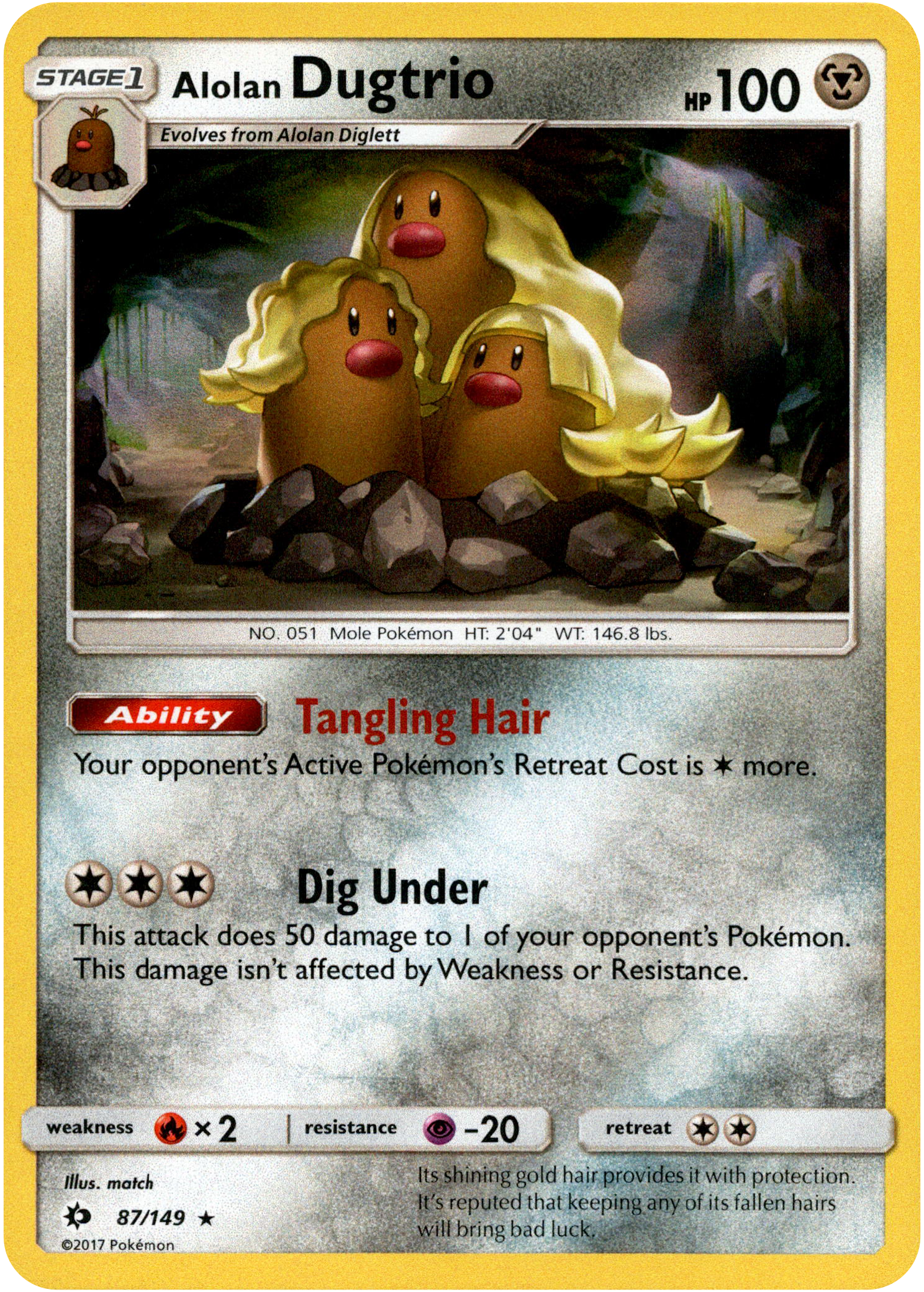 Alolan Dugtrio - 87/149 - Sun & Moon - Holo - Card Cavern