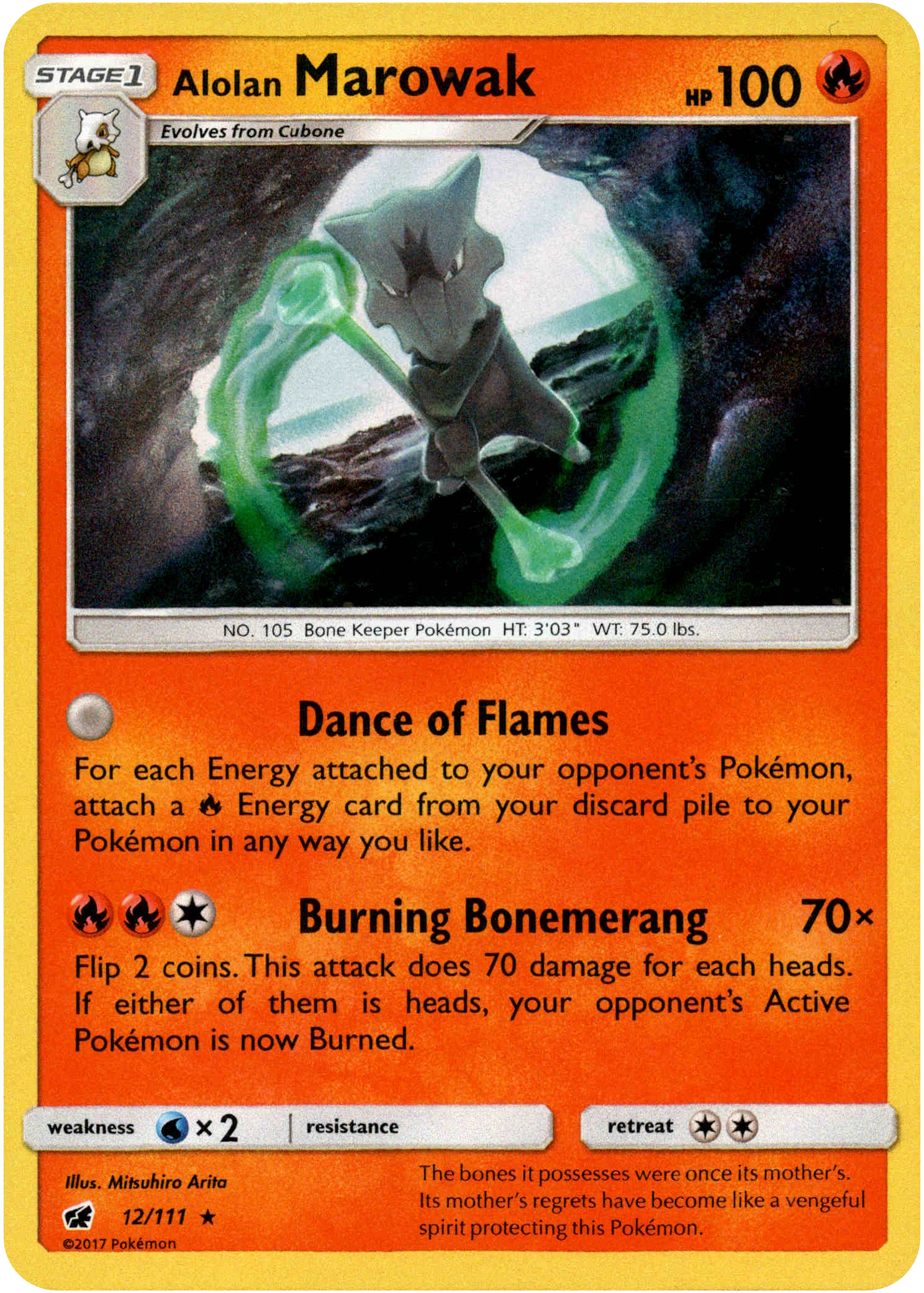 Alolan Marowak - 12/111 - Crimson Invasion - Holo - Card Cavern