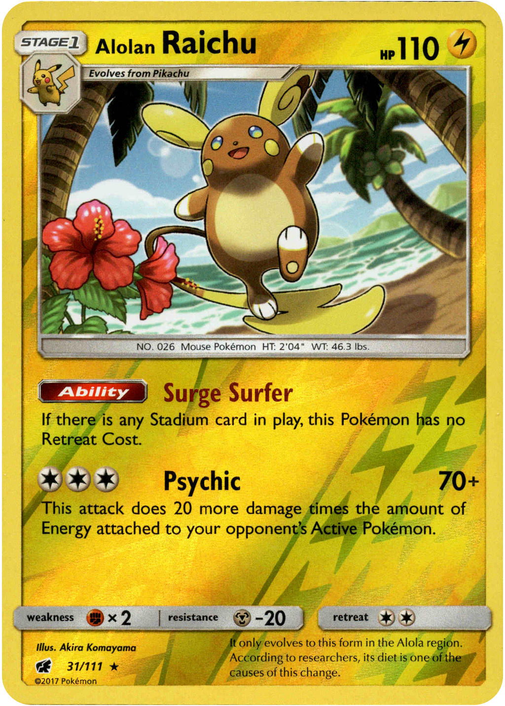 Alolan Raichu 31/111 - Crimson Invasion