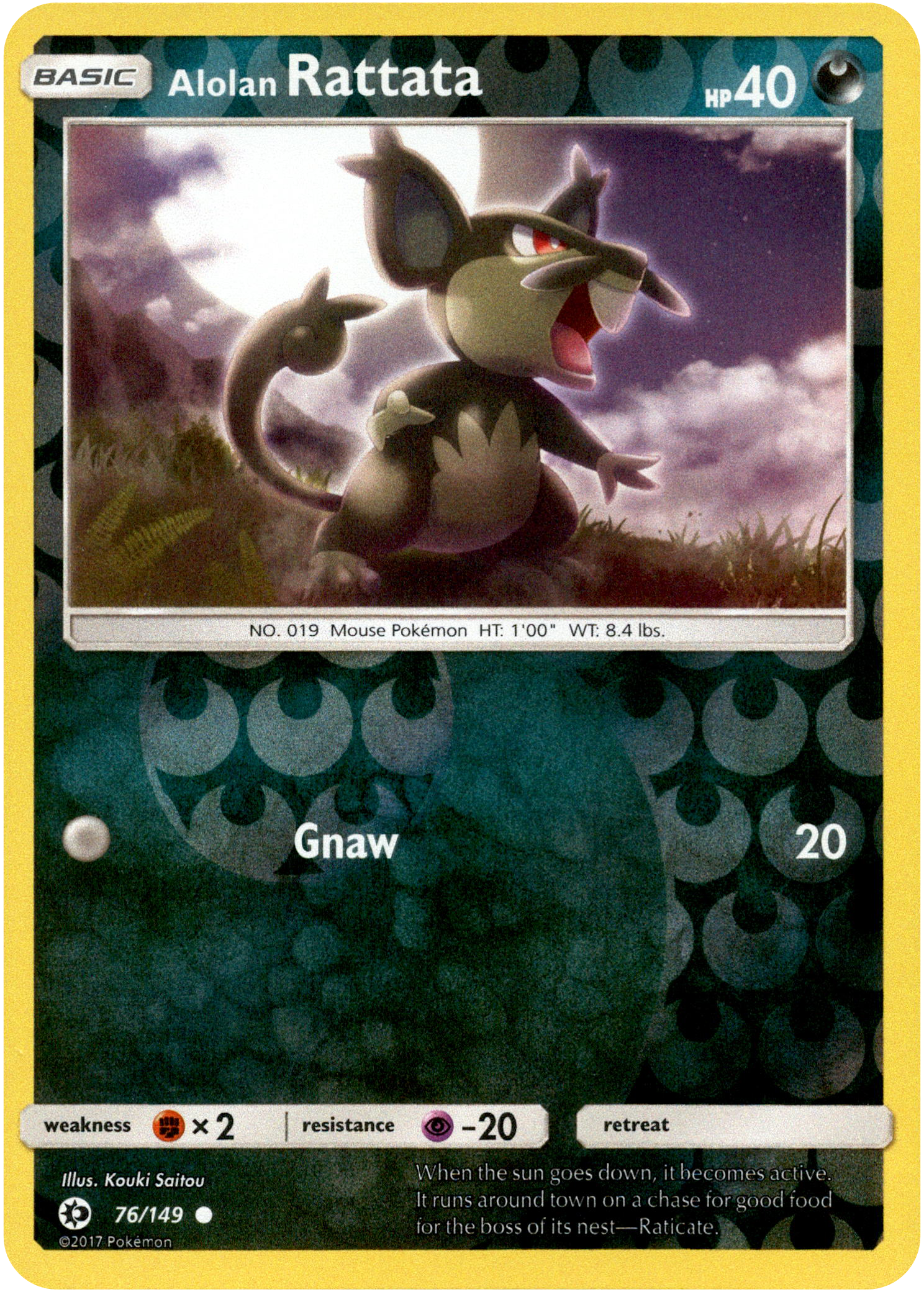 Alolan Rattata - 76/149 - Sun & Moon - Reverse Holo - Card Cavern