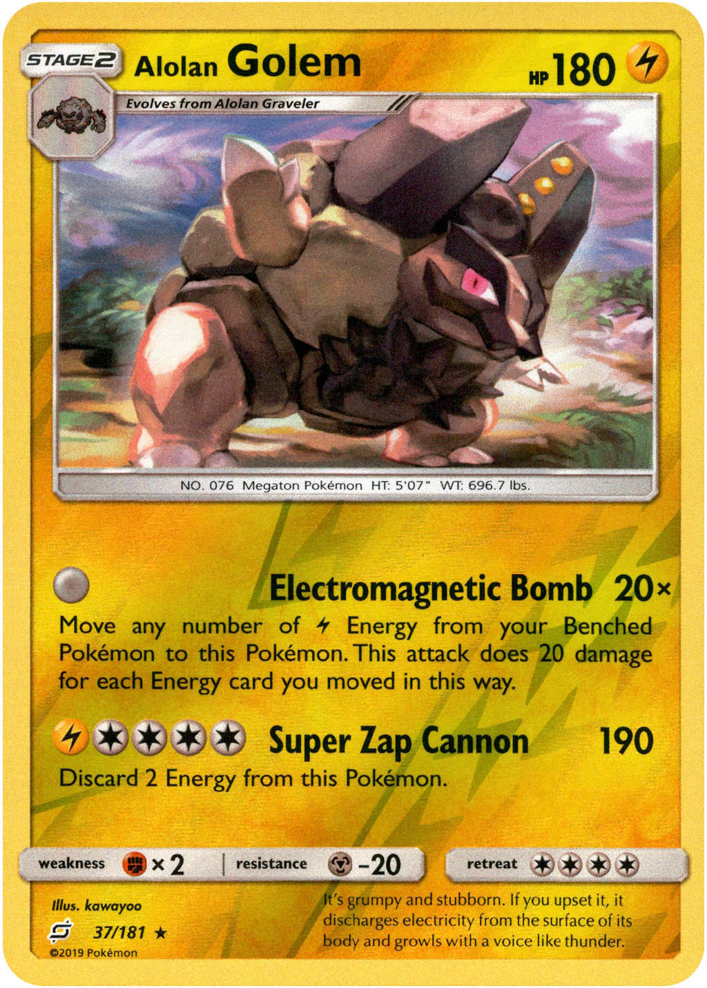 Alolan Golem - 37/181 - Team Up - Reverse Holo Card Cavern Trading Cards, LLC Alolan Golem - 37/181 - Team Up - Reverse Holo Card Cavern Trading Cards, LLC